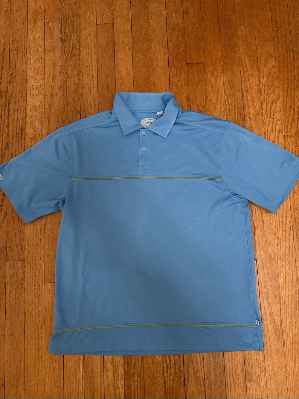 Callaway Light Blue Polo with Lime Accent - Size L